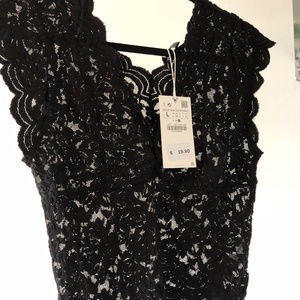 Zara Stretch Lace Vneck Top